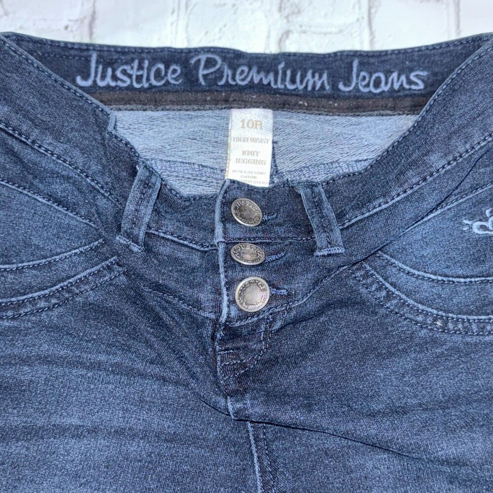Justice Premium Denim Knit Jeggings – Dark Wash - Picture 4 of 4